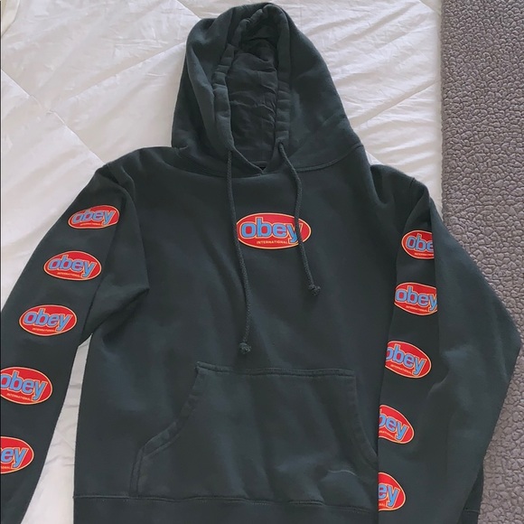 obey hoodie green
